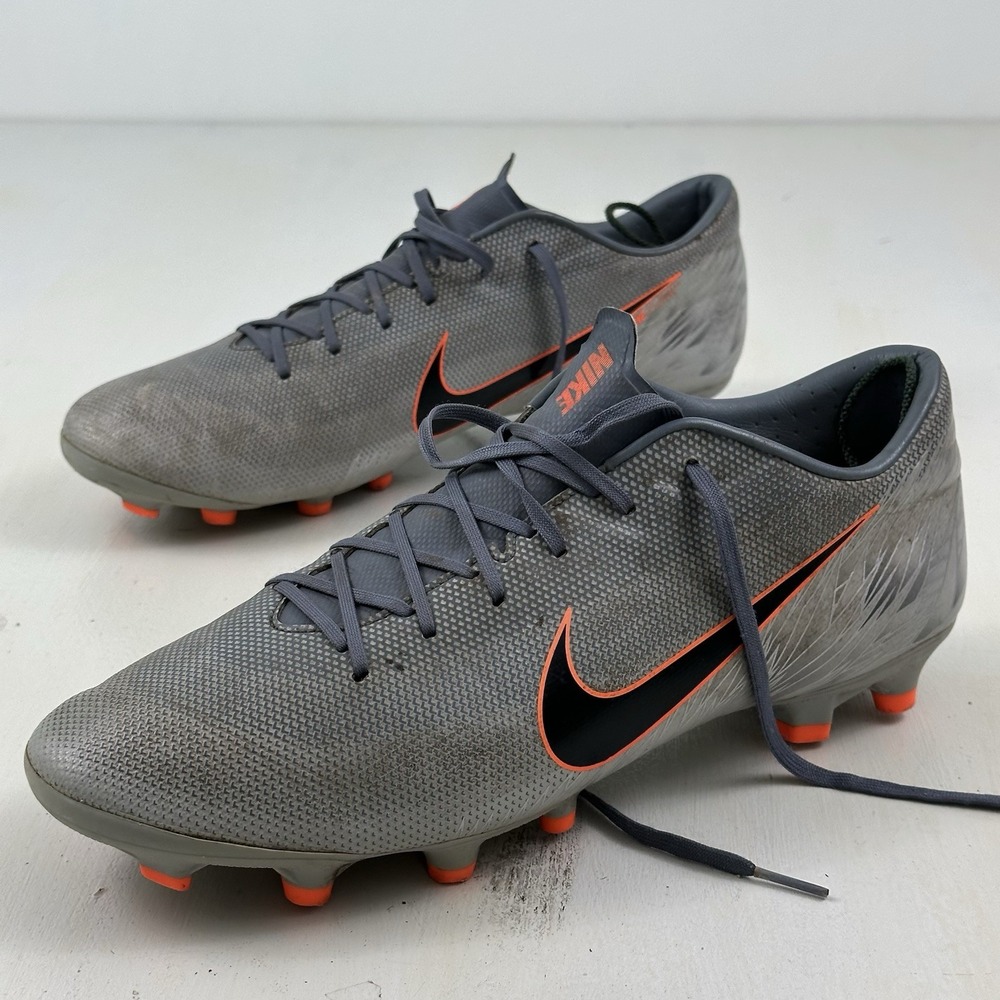 Nike Mens‎ 9.5 Vapor 12 Academy FG/MG AH7375 408 Shoes Gray Orange Soccer Cleats